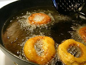Frying doughnuts