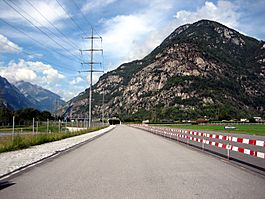 The Iragna tunnel of the Gotthard Base