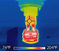 Helical fluorescent lamp thermal image