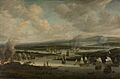 Het verbranden van de Engelse vloot bij Chatham, juni 1667, tijdens de Tweede Engelse Zeeoorlog (1665-1667) Rijksmuseum SK-A-1393