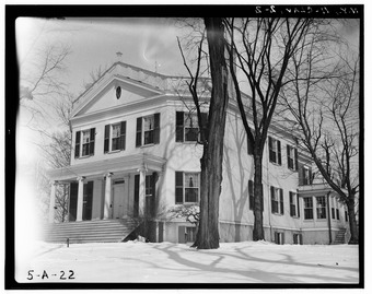 Historic American Buildings Survey, Hanns P. Weber, Photographer Mar. 1934, VIEW FROM SOUTHEAST. - Clifford Miller House, State Route 23, Claverack, Columbia County, NY HABS NY,11-CLAV,2-2.tif