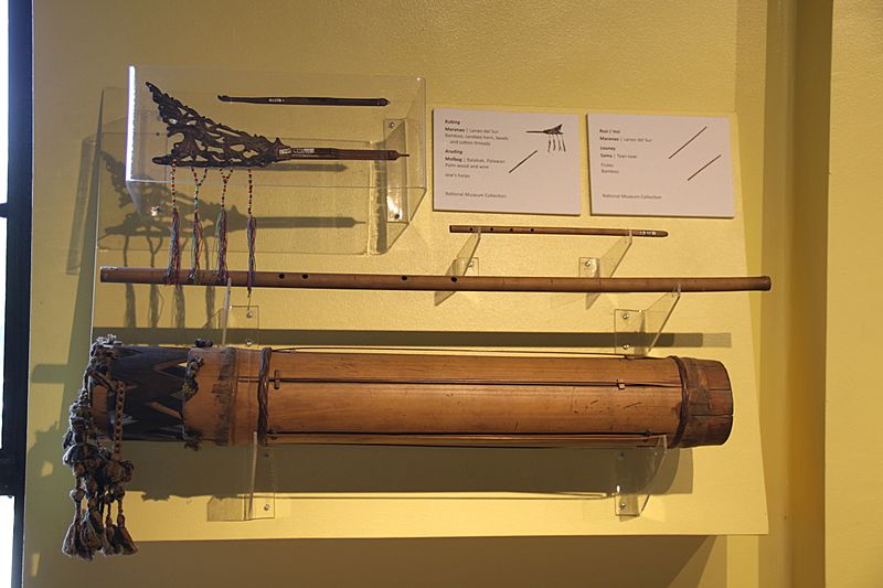 Image Jaw harps, flutes, and a slit drum from the Maranao, Molbog, and