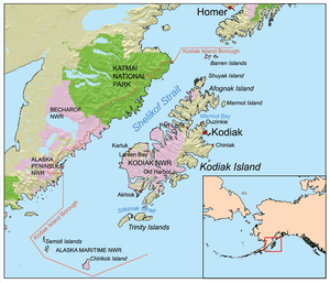 Kodiak Island map