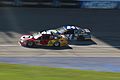 Larson and Chase Elliott Battle for the lead in the Firekeepers 400.