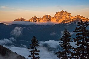 Mount Redoubt at sunset