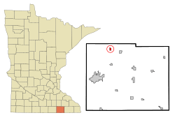 Location of Waltham, Minnesota