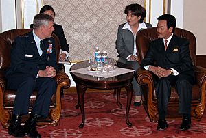 Natsagiin Bagabandi with Air Force Gen. Richard Myers