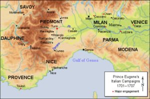 Prince Eugene's Italian campaign, 1701 - 1707
