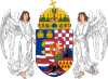 Royal coat of arms of the Kingdom of Hungary (1896-1915; angels).svg