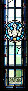 Saint Martin Protestant Chapel Yeo Hall Royal Military College of Canada memorial window to Donald Eaton Galloway dove.jpg