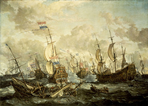 The 'Royal Prince' and other Vessels at the Four Days Battle, 1–4 June 1666 RMG BHC0286f
