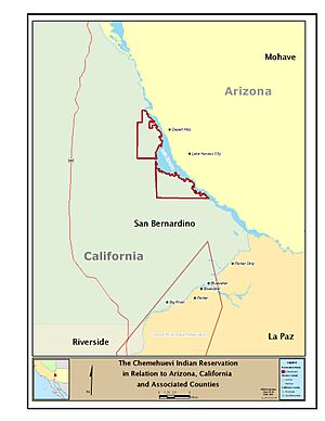 The Chemehuevi Indian Reservation in Relation to Arizona, California, and Associated Counties