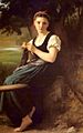 The Knitting Woman painting by William-Adolphe Bouguereau