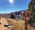 Trading Post Trail sign, Red Rocks Park, Morrison, Colorado