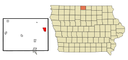 Location of Lake Mills, Iowa