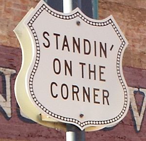 Standing on the Corner sign