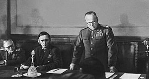 Zhukov reads capitulation act