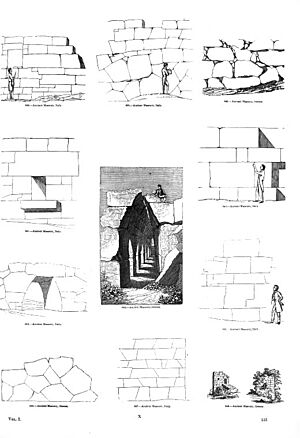 1858 Illustration of Ancient Masonry Italy Greece
