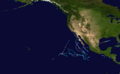 1977 Pacific hurricane season summary map