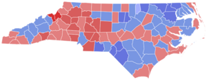 1984 United States Senate election in North Carolina results map by county
