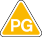 Yellow triangle with PG in centre