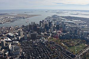 Boston and Boston Harbor aerial