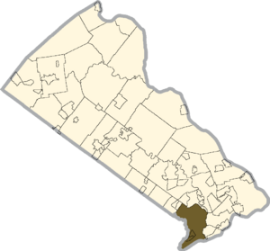 Location of Bensalem Township in Bucks County
