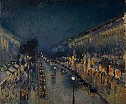 Camille Pissarro - Boulevard Montmartre at Night - c 1897 - National Gallery UK