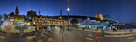 Campbell's Cove night pano, The Rocks, Sydney, NSW