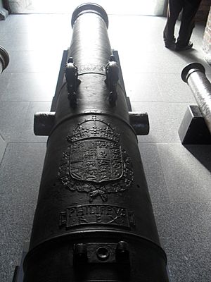 Cannon with arms of Philip II as King of England and Ireland