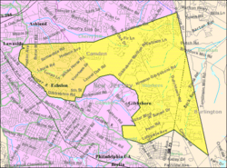 Census Bureau map of Voorhees Township, New Jersey