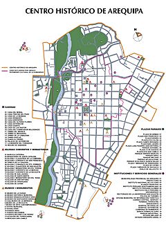 Centro Histórico de la ciudad de Arequipa (mapa)