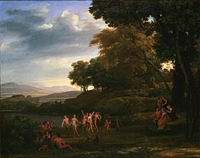 Claude Lorrain Landscape With Dancing Satyrs and Nymphs