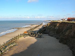 Cliffs and defences - geograph.org.uk - 560447.jpg