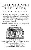 De Billy, Jacques – Diophantus redivivus, 1670 – BEIC 18285