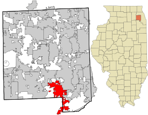 Location of Woodridge in DuPage County, Illinois.