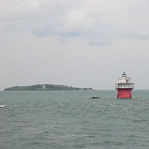Duxbury Pier Lighthouse and Clarks Island