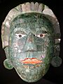 Funerary Mask of Yuknoom Ch'een II (Jade, Omphacite, Green Quartz, and diverse Shell)... Calakmul, Late Classic (600-800 AD)