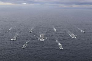 HMS Queen Elizabeth and her Carrier Strike Group during Exercise Joint Warrior 2020-2