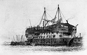 HMS York (1807) as a prison ship.jpg