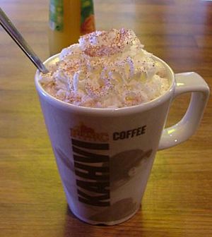 Hot chocolate mug with whipped cream