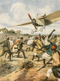 Italian Nieuport IV attacking Ottoman forces in Libya 1911 or 1912