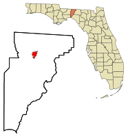 Location in Jefferson County and the state of Florida