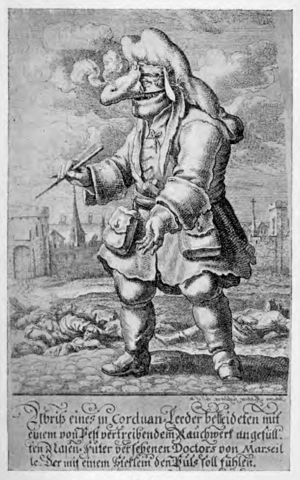 Johann Melchior Füssli (1677–1736), Sketch of a Cordovan-leather-clad doctor of Marseilles