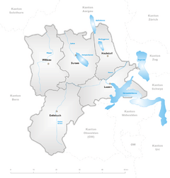 Karte Kanton Luzern Bezirke