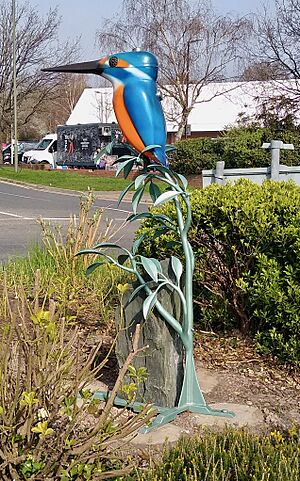 Kingfisher sculpture, North Leatherhead, Surrey