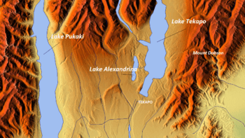 Lake Alexandrina, New Zealand map