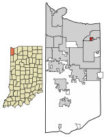 Location of New Chicago in Lake County, Indiana.