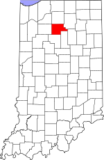 Map of Indiana highlighting Fulton County