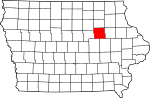 State map highlighting Black Hawk County